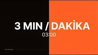 3 Minute Countdown Timer ⏱️ | Final Alarm & 15s Ticking | Final Alarmı ve Son 15 Saniye Tıkırtısı