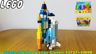 Lego Classic 11717+10698 assembling to space shuttle #203