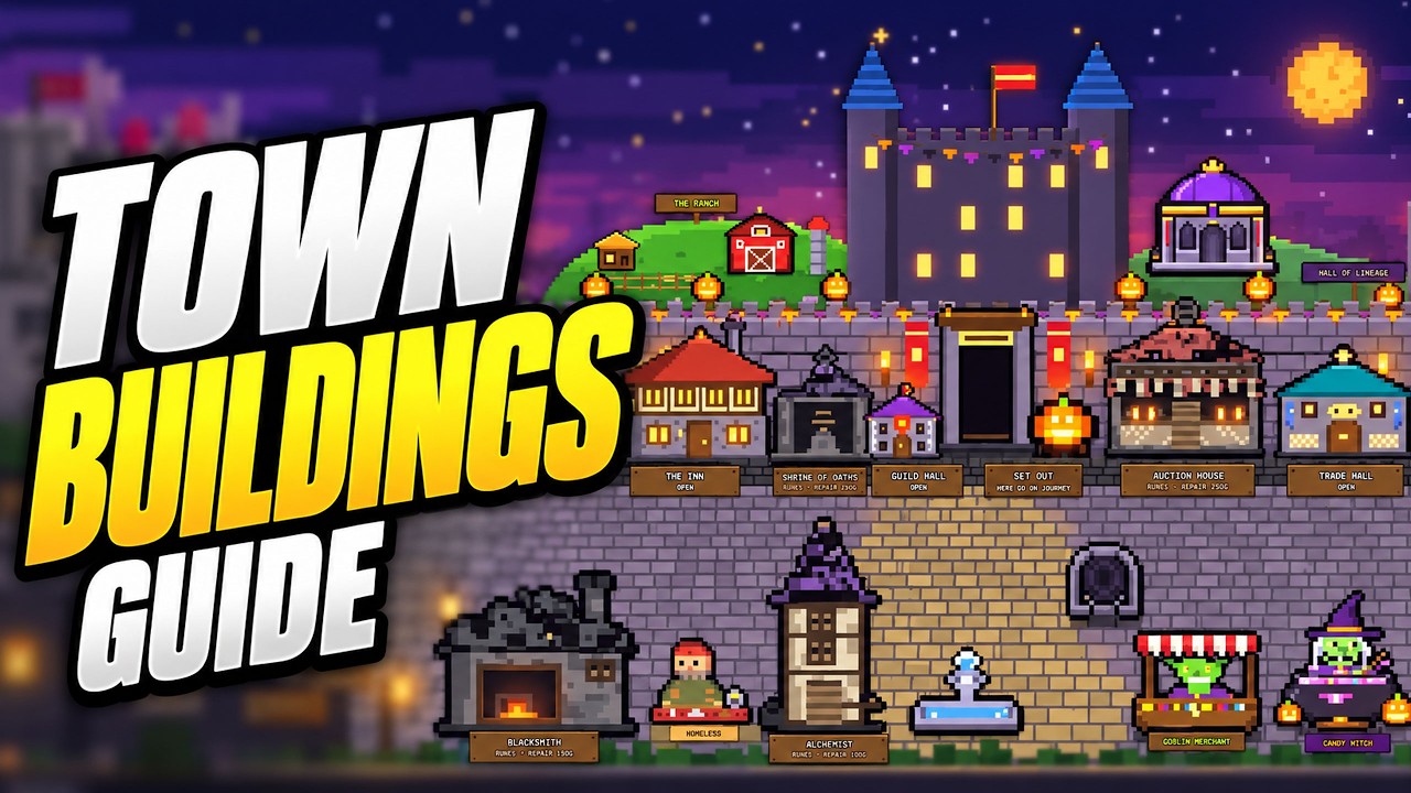 Pixel Lineage gameplay: ALL TOWN BUILDINGS GUIDE in PIXEL LINEAGE (BLACKSMITH, RANCH, GUILD HALL, SHOPS) Roblox