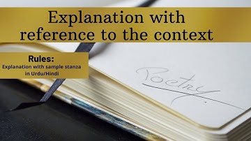 Explanation with reference to the context | Rules | Explained in Urdu/Hindi