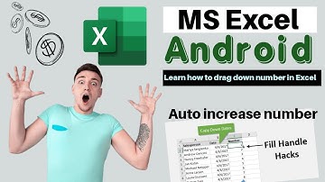 How to drag number in Excel in Android |Microsoft Excel | Auto increase number | Creative Corner