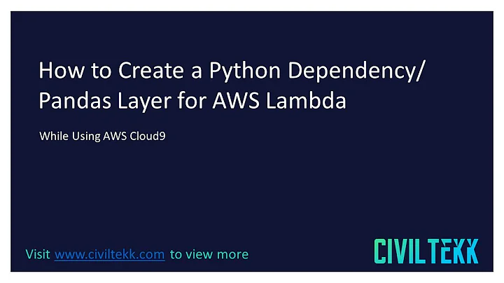 How to Create a Python Dependency / Pandas Layer for AWS Lambda | AWS Cloud9 | AWS Lambda | Python