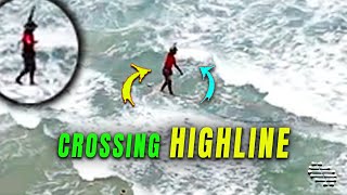 Man Crossing a 270 Meter Highline