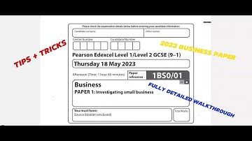 GCSE Business Studies Paper 1 2023 WALKTHROUGH