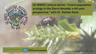 UC WMRC Lecture Series: Insect population ecology in the Sierra Nevada- a 40 year perspective