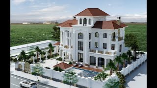 Ngói Đỏ Villa-Phong cách tân cổ điển-3D nội ngoại thất-Neoclassical style - 3D interior and exterior