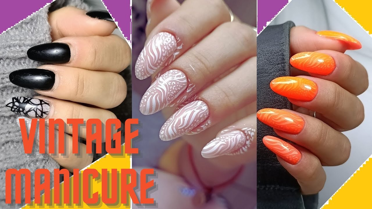 Vintage Style Nail Art Design weekly manicure YouTube
