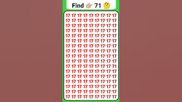 17 के भीड़ में 71 को ढूंढे और बताएं #math #viral 🤔😇 #gk #new 🤗 #trending 🧐👍🏼#shorts #yt #quiz #gta