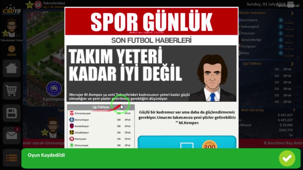 Club Soccer Director Hileli Apk oyununun tanıtımı(CSD19)