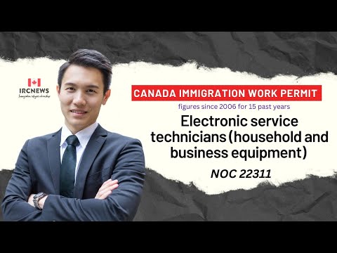Canada Immigration Work Permit figures since 2006 for 22311, Electronic service  for 15 past years