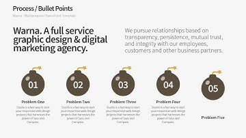 5-Step Process / Bullet Points PowerPoint Template (B) - Warna Slides