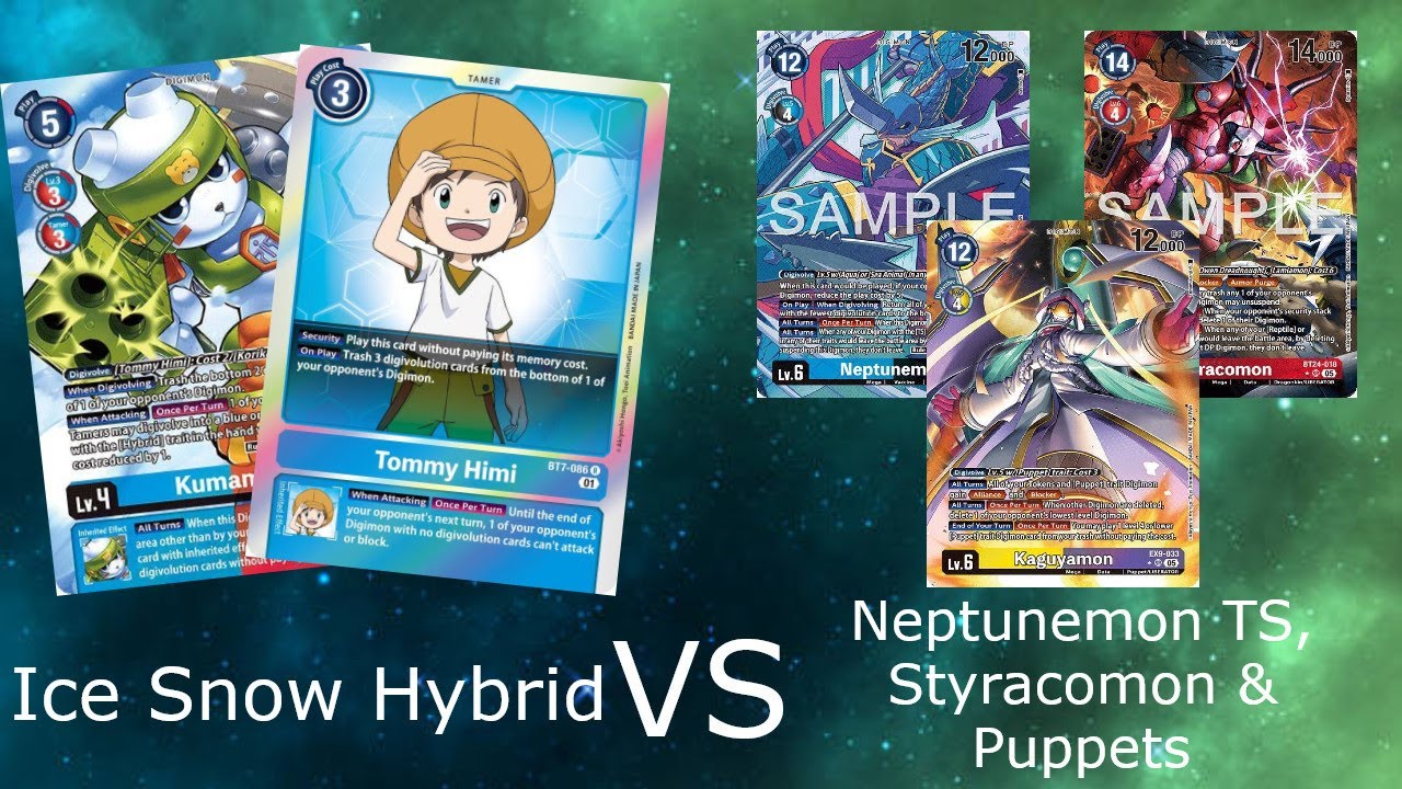 Ice Snow Hybrid vs Neptunemon/Styracomon/Puppets | Digimon TCG Matches BT24