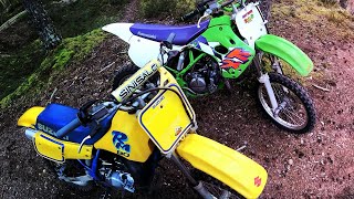 Kawasaki KX80 & Suzuki RM80 - 90's Sweet 2-Stroke Braaps (GoPro)
