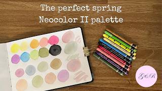 My TOP 10 Neocolor II crayons for Spring - Limited palette inspiration and color mixes