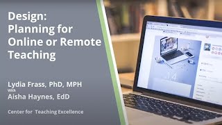 Design: Planning an Online Course or Remote Teaching
