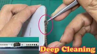 Satisfying video - iPhone X USB Port Cleaning - Deep Cleaned iPhone X