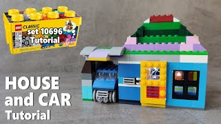 Lego Tutorial HOUSE WITH GARAGE AND CAR (moc) | LEGO Classic 10696