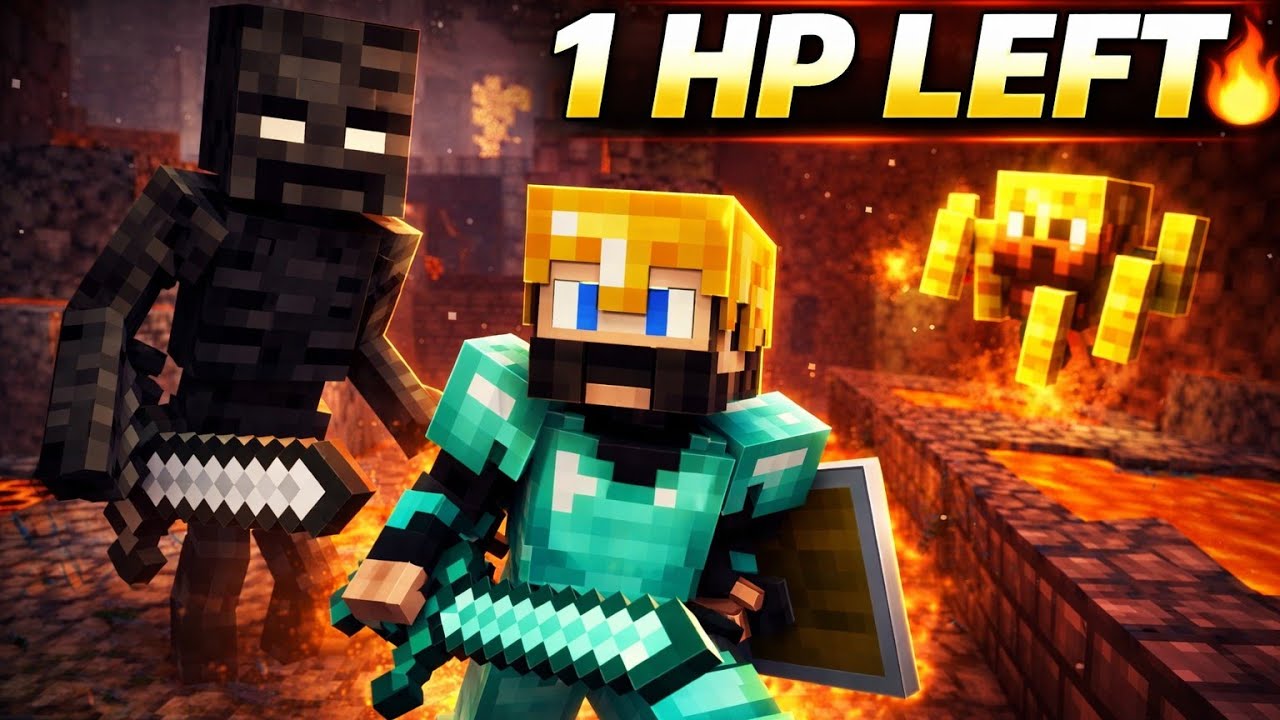 Minecraft Nether Raid 1 Hit From Death… Nether Fortress Raid (Minecraft Survival) #11 - YouTube