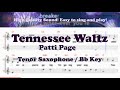 Tennessee Waltz Patti Page Tenor Soprano Saxophone Sheet Bb F Key Karaoke Easy Solo Music Tennessee Waltz Patti Page Tenor Soprano Saxophone Sheet Bb F Key Karaoke Easy Solo Music