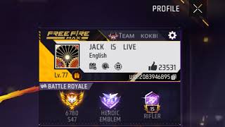 Free fire live stream !!Jack is back ff MAX!!