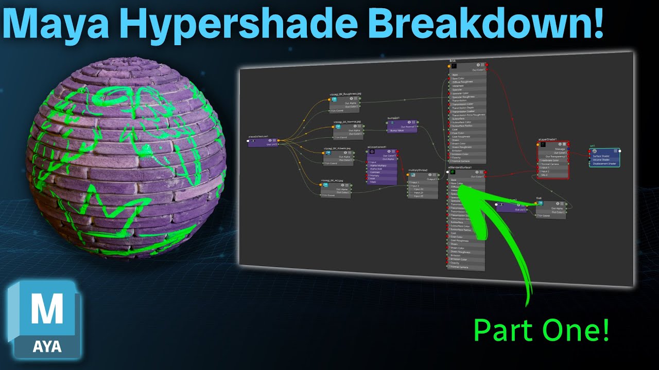 How to Use the Maya Hypershade Part One | First 3 Nodes - YouTube