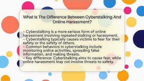 What Is The Difference Between Cyberstalking And Online Harassment? - Everyday-Networking
