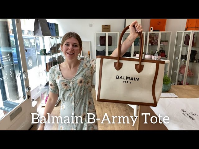 Balmain B-Army Small Canvas Tote Bag