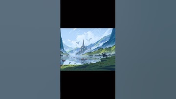 Greenland ⛰️ Tutorials and my brushes on my patreon ✨ #arttutorial #digitalart #backgroundart