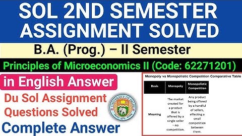Principles of Microeconomics II 2nd Sem Assignment Solved in English | Principles of Microeconomics