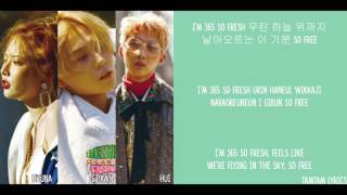 365 Fresh - Triple H Lyrics [Han,Rom,Eng] {Color Coded/Colour Coded}