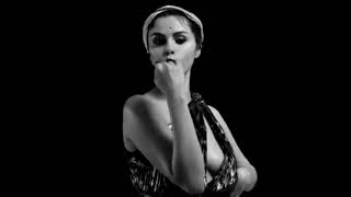 Selena gomez with black and white ...