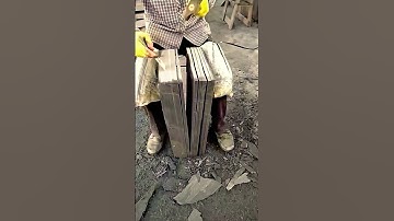 Splitting Rocks Like Butter! 💥 Watch This Hammer & Chisel Power Slice Through Stone Layers #shorts