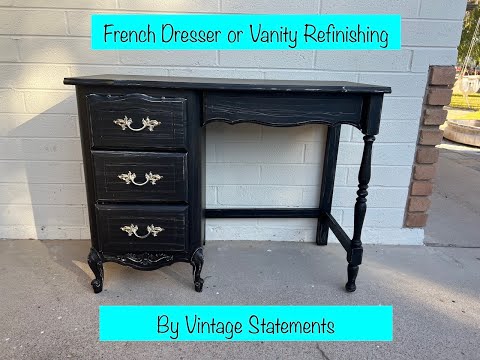 Furniture Painting | Painting a Dresser or Vanity Black | Home Project -  YouTube
