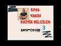 KPSS TARİH KRİTİK BİLGİLER  SORU CEVAP 3  (İNKILAP TARİHİ)