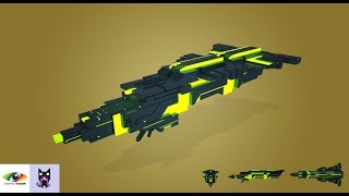 MagicaVoxel Spaceship model + Emission (lighting) | 3D Voxel Art 0.99
