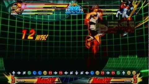 MvC3 - Ryu Damage Combo - 647,000-1,883,100 Damage - 44 Hits - 1 Hyper Combo Gauge Stock