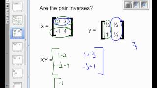 Algebra 2 4 7a Are they inverse matrices