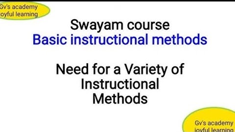 Swayam course #swayam #basic instructional methods