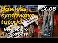 Wake the bear  synthwave dawless tutorial jam on keystep jx08 and korg volca bass sample fm