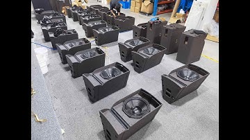 30 pcs A15 single 15 inch speaker + 12 pcs Y8 dual 8 inch line array speaker on Sanway workshop