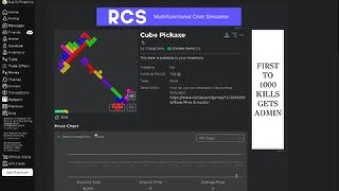 GETTING CUBE PICKAXE LIMITED UGC IN GAME ROCK MINE SIMULATOR !!!