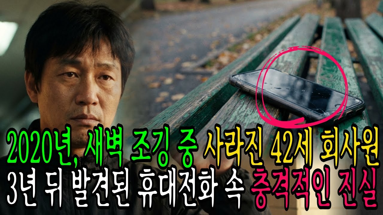 2020년, 새벽 조깅 나간 회사원 실종… 3년 뒤 벤치에 남겨진 휴대전화 속 미완성 문자 'ㅁ'의 충격적인 진실