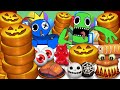 Rainbow friends animation Blue &amp; Green Halloween cake 100 VS 1 mukbang