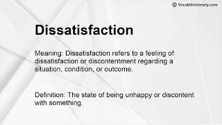 Dissatisfaction Meaning