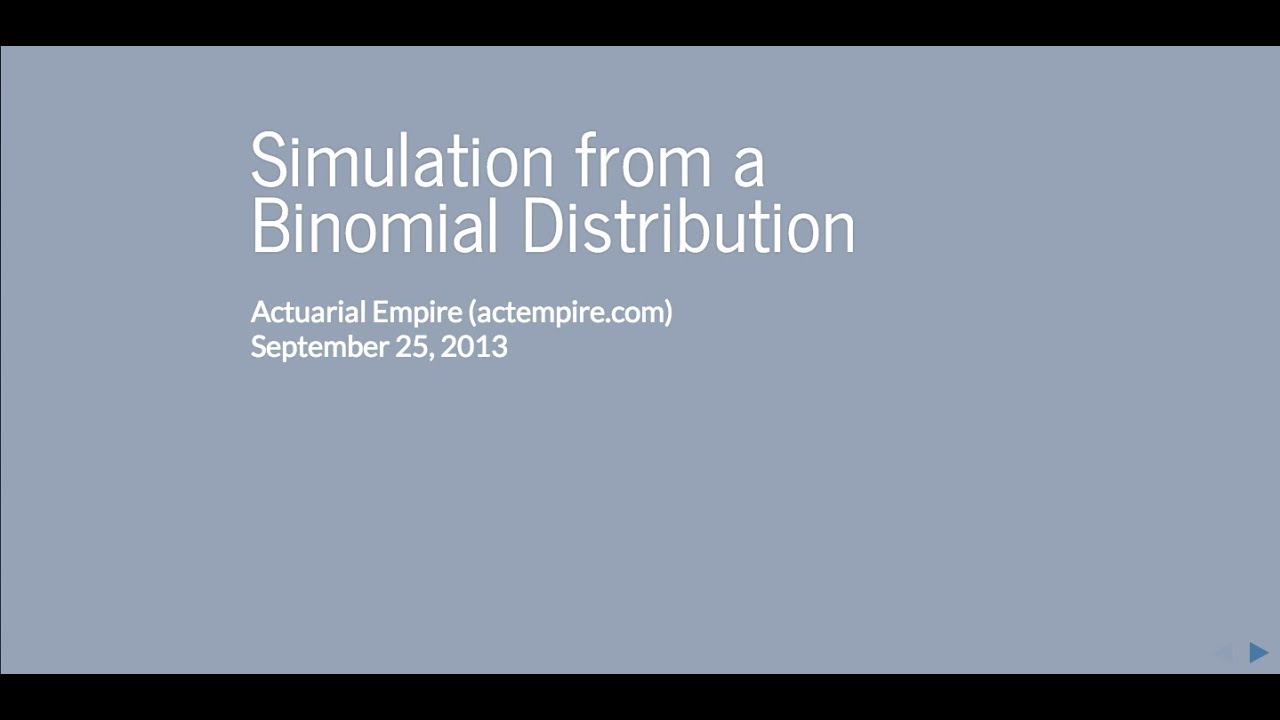 Simulating from a Binomial Distribution (via Stochastic Processes)