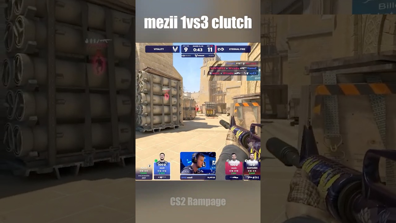 Insane 1v3 Clutch Moment! Vitality vs Eternal Fire | Blast Bounty 2025