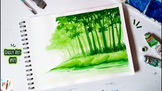 Easy Watercolor Monochrome Painting - Green Forest Landscape Painting Technique / Paint It by Paint It With Shraboni 719 views 2 years ago 7 minutes, 16 seconds