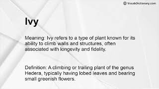 Ivy Meaning