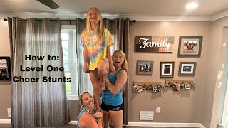 CHEER STUNTS TUTORIAL | LEVEL ONE CHEER STUNTS