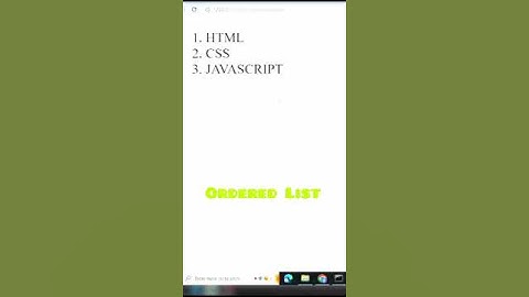 Html list tags |Ordered List and Unordered List #html